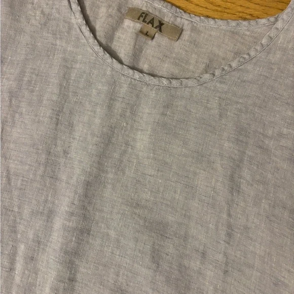 Flax Lavender Linen Tunic top size L with pockets - Picture 2 of 4